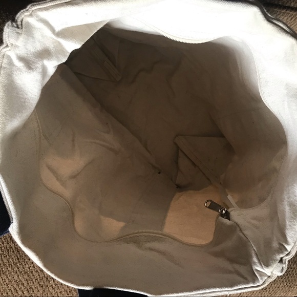 Canvas Tote Zip closure Cream/Navy McCarter&English - Picture 4 of 10